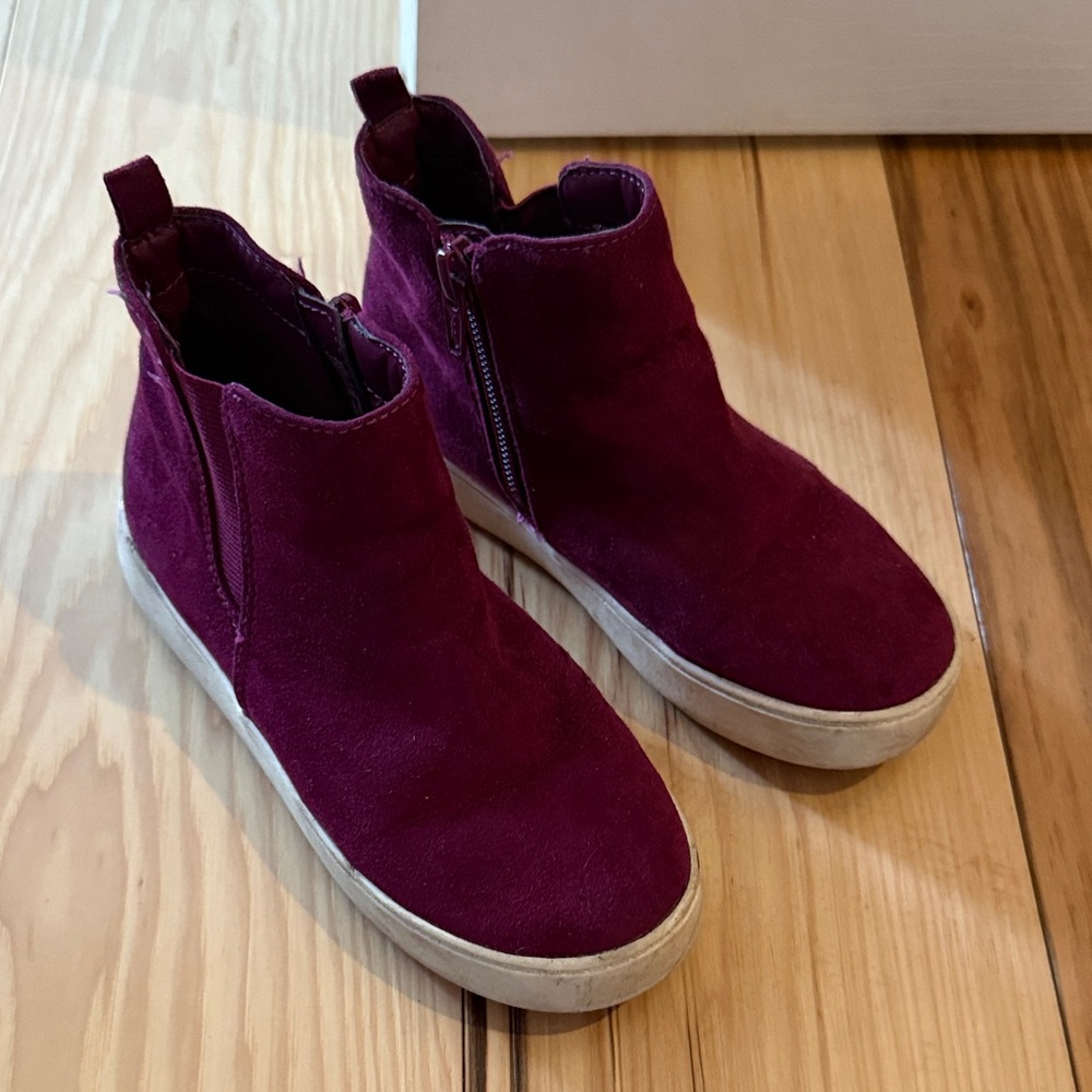 Burgundy Suede Ankle Boots
